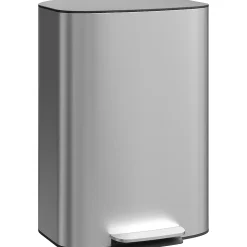 Poubelle cuisine à pédale 50L - seau intérieur amovible, filtre anti-odeurs, poignées - acier inox