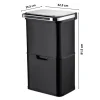 Poubelle cuisine automatique de tri à 4 compartiments - 60L - Noir mat - Piles ou batterie