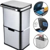 Poubelle cuisine automatique de tri à 4 compartiments - 60L - Inox SS304 - Piles ou batterie