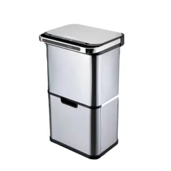 Poubelle cuisine automatique de tri à 4 compartiments - 60L - Inox SS304 - Piles ou batterie
