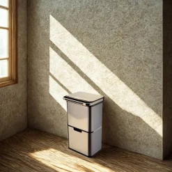 Poubelle cuisine automatique de tri à 4 compartiments - 60L - Inox SS304 - Piles ou batterie