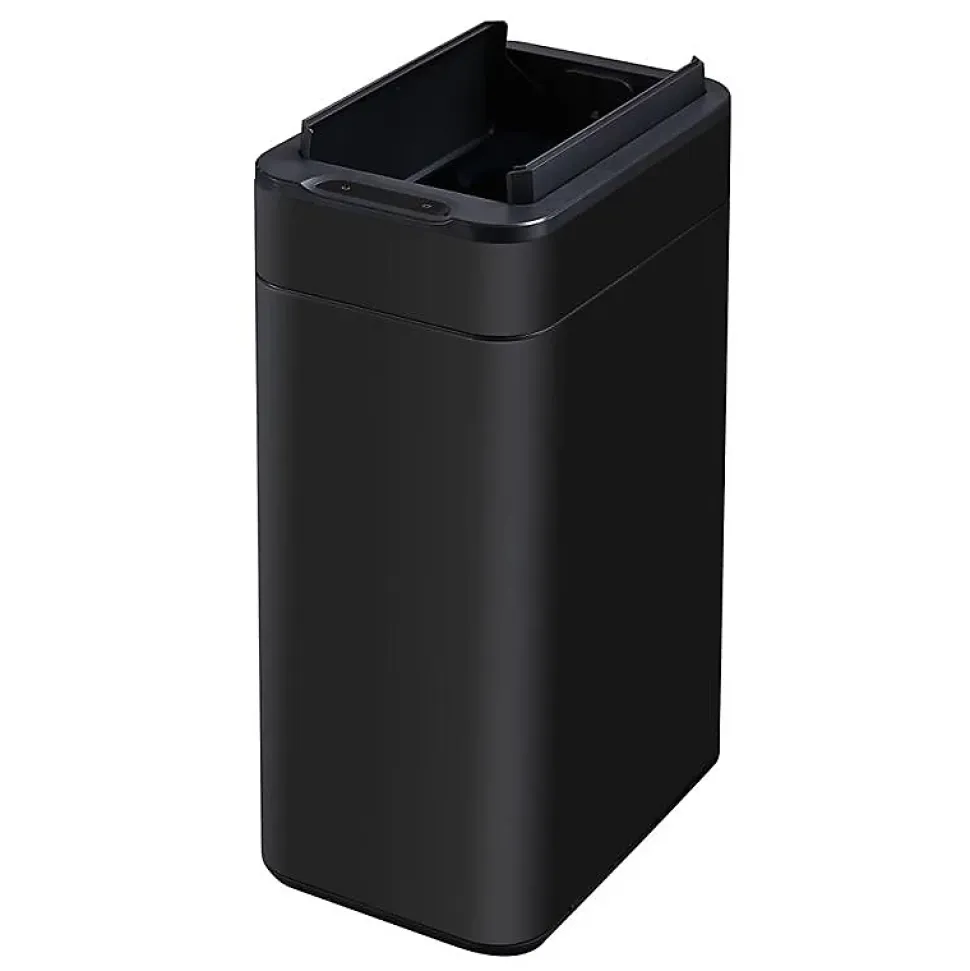 Poubelle cuisine automatique latérale - Ouverture papillon - Noir mat - 60L - Piles ou batterie
