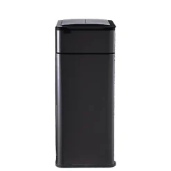 Poubelle cuisine automatique latérale - Ouverture papillon - Noir mat - 60L - Piles ou batterie