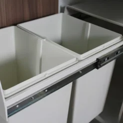 Poubelle cuisine blanc POPPY - poubelle encastrable 2 x 20 litres