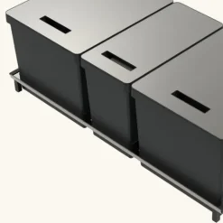 Poubelle cuisine CYCLO 66 L - poubelle de tri 1 x 16 et 2 x 25 litres