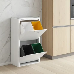 Poubelle cuisine de tri sélectif CUBEK, 4 compartiments de 20 litres.