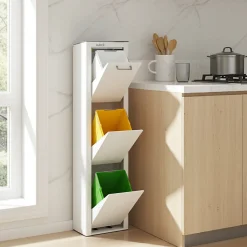 Poubelle cuisine de tri sélectif CUBEK, 3 compartiments de 20 litres.