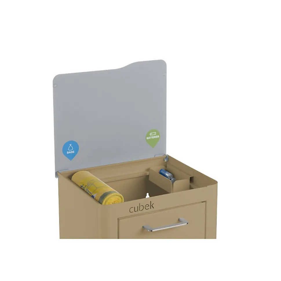 Poubelle cuisine de tri sélectif CUBEK, 3 compartiments de 20 litres.