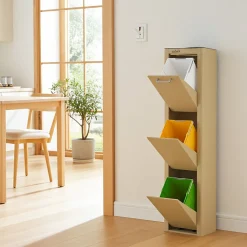 Poubelle cuisine de tri sélectif CUBEK, 3 compartiments de 20 litres.