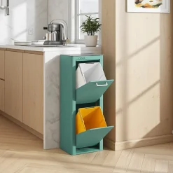 Poubelle cuisine de tri sélectif CUBEK, 2 compartiments de 20 litres.