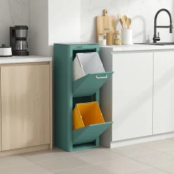 Poubelle cuisine de tri sélectif CUBEK, 2 compartiments de 20 litres.