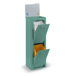 Poubelle cuisine de tri sélectif CUBEK, 2 compartiments de 20 litres.