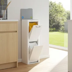 Poubelle cuisine de tri sélectif CUBEK, 2 compartiments de 20 litres.