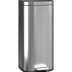 Poubelle cuisine 30L - poubelle à pédale - seau intérieur amovible - acier inox brossé