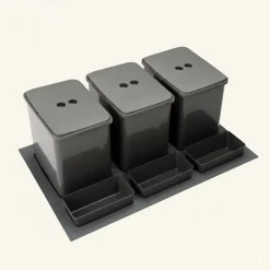 Poubelle cuisine SERAVA 48 L - poubelle de tri 3 x 16 litres