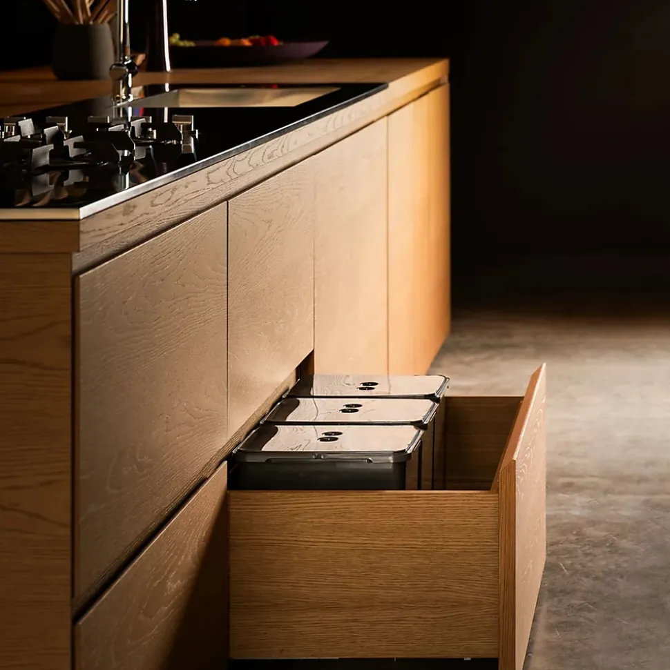 Poubelle cuisine SERAVA 48 L - poubelle de tri 3 x 16 litres