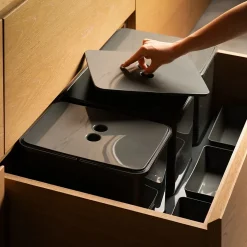 Poubelle cuisine SERAVA 48 L - poubelle de tri 3 x 16 litres