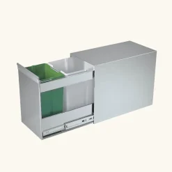 Poubelle cuisine SILKO 26 L - poubelle encastrable inox 1 x 10 et 1 x 16 litres