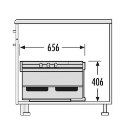Poubelle d'angle encastrable tri sélectif 2 bacs 40L (20+20) Hailo Rondo Comfort