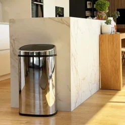 Poubelle de cuisine à couvercle basculant Push Kitchen Move City inox 60 L