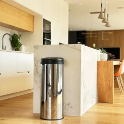 Poubelle de cuisine à ouverture automatique Kitchen Move Artic argent 50 L