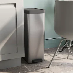 Poubelle de cuisine à pédale 30 L Kora GoodHome H. 70,5 cm inox