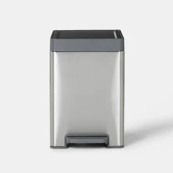 Poubelle de cuisine à pédale 14L Kora GoodHome H. 35,5 cm inox