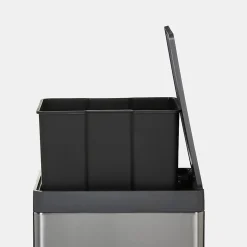 Poubelle de cuisine à pédale 14L Kora GoodHome H. 35,5 cm inox