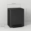 Poubelle de cuisine à pédale 2 compartiments 2 x 25L - seaux amovibles - acier inox. noir mat
