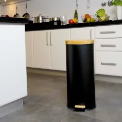 Poubelle de cuisine à pédale Kitchen Move Forest noir 30 L