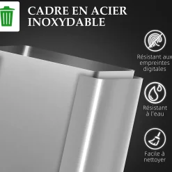 Poubelle de cuisine 2 x 15L - poubelle à pédale 2 compartiments seaux amovibles - acier inox. brossé
