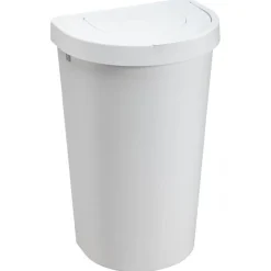 Poubelle de cuisine avec 2 couvercles basculant 45 litres - Blanc