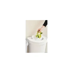 Poubelle de cuisine avec 2 couvercles basculant 45 litres - Blanc