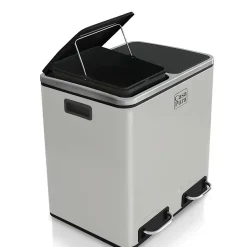 Poubelle de cuisine, Blanc, 2 compartiments de 15 Litres -30 Litres - Floordirekt