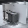 Poubelle de cuisine coulissante encastrable sous évier 20L Hailo Solo Automatique