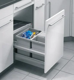Poubelle de cuisine encastrable pour meuble coulissant 30L Hailo Separato K 450