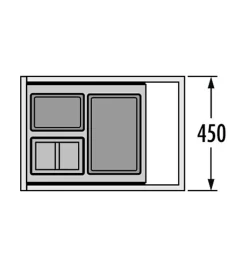 Poubelle de cuisine encastrable pour meuble coulissant 30L Hailo Separato K 450