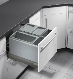 Poubelle de cuisine encastrable pour tiroir coulissant 29L Hailo AS XXL 500