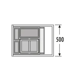 Poubelle de cuisine encastrable pour tiroir coulissant 29L Hailo AS XXL 500