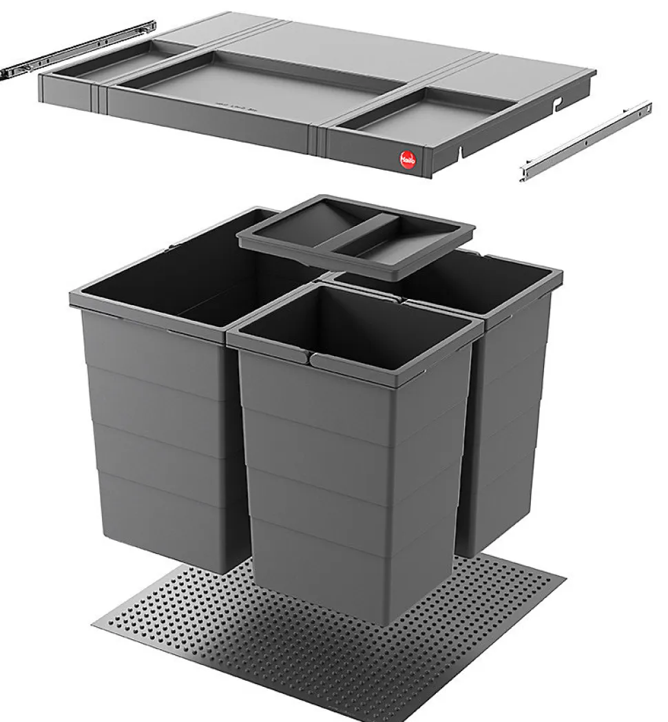 Poubelle de cuisine encastrable AS Allegro S380 28L + 2x13L Hailo
