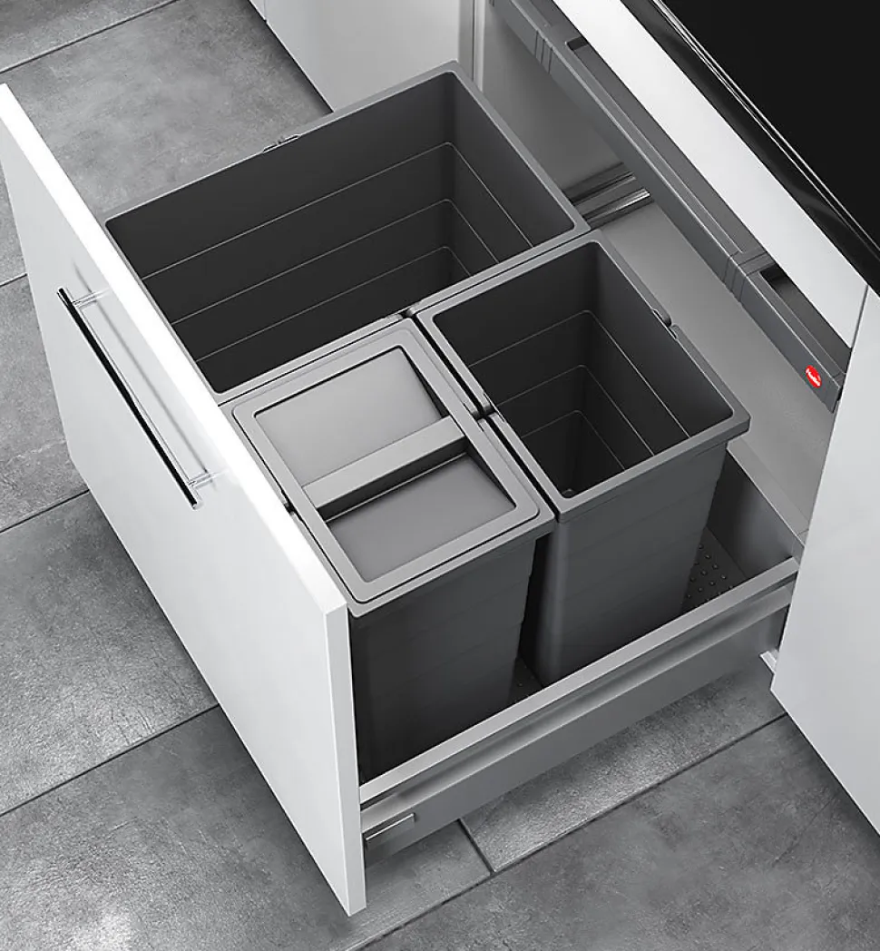 Poubelle de cuisine encastrable AS Allegro S380 28L + 2x13L Hailo