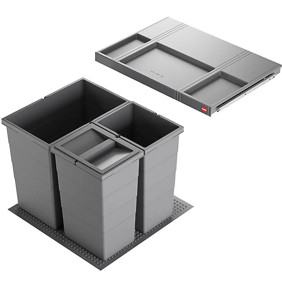 Poubelle de cuisine encastrable AS Allegro S380 28L + 2x13L Hailo