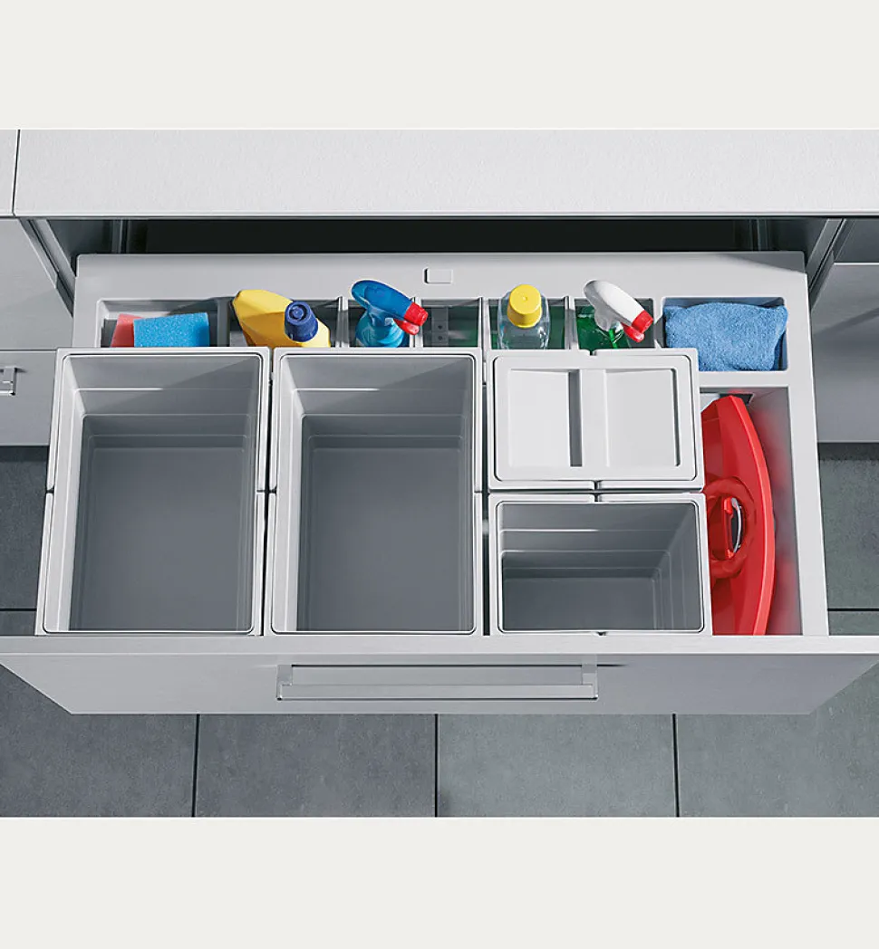 Poubelle de cuisine encastrable pour meuble coulissant 50L Hailo Separato K 900