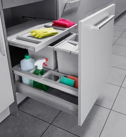 Poubelle de cuisine encastrable pour meuble coulissant 34L Hailo Separato K 600 Coloris - Gris
