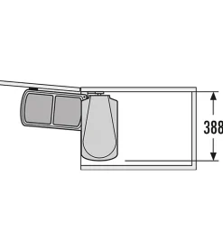 Poubelle de cuisine encastrable sous évier 2 bacs 16L Hailo AS Duo Coloris - Inox / Blanc