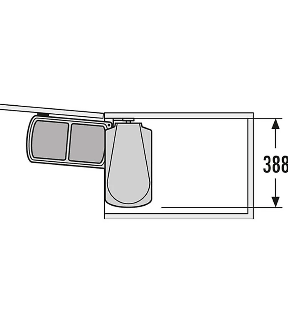Poubelle de cuisine encastrable sous évier 2 bacs 16L Hailo AS Duo Coloris - Inox / Blanc