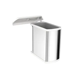 Poubelle de cuisine encastrable sous évier 18L Hailo AS Uno Coloris - Inox / Blanc