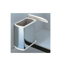 Poubelle de cuisine encastrable sous évier 18L Hailo AS Uno Coloris - Inox / Blanc