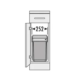 Poubelle de cuisine encastrable 24L Hailo Single Box