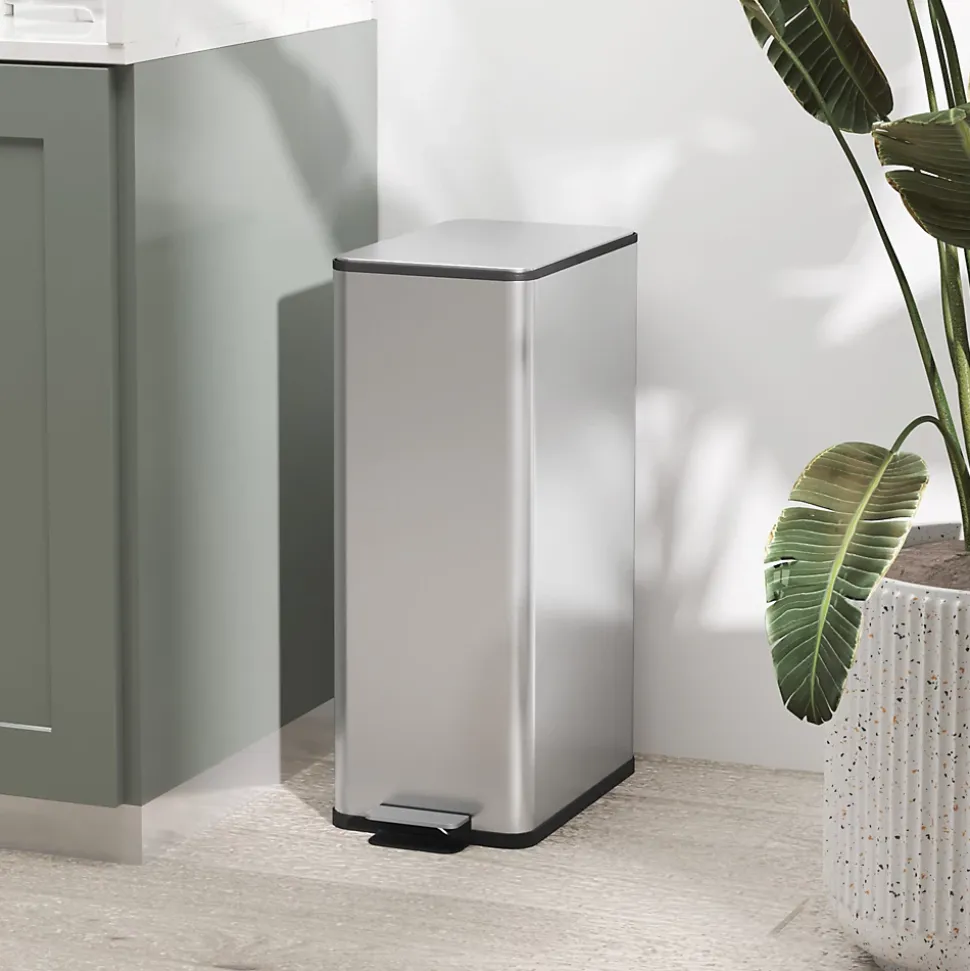 Poubelle de cuisine 20L - poubelle à pédale compartiment seau amovible - acier inox.